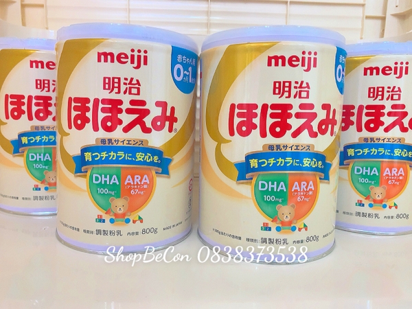 Sữa bột meiji 800g lon 0