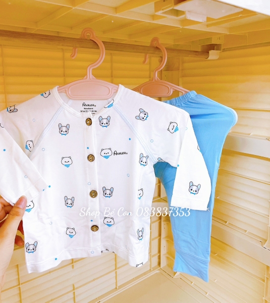 Bộ cài lệch dài sợi tre mèo thỏ AV034