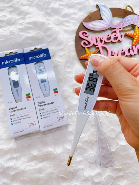 Nhiệt Kế Điện Tử Microlife MT550 Dạng Bút (Theo dõi thân nhiệt trong gia đình- báo sốt 10s)