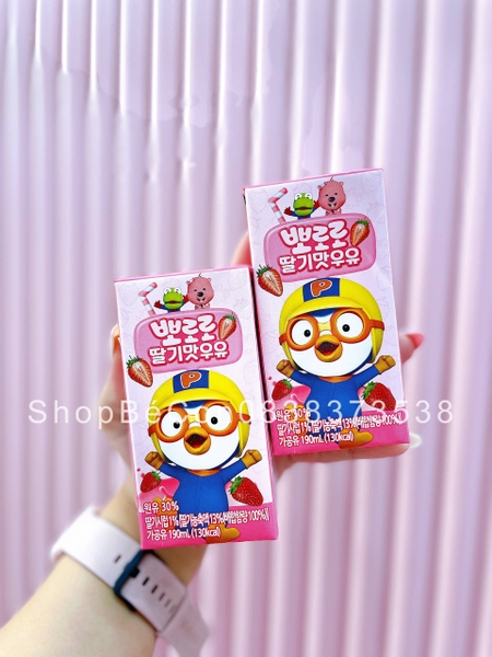 Sữa Dinh Dưỡng Pororo Vị Dâu 190ml - Hộp