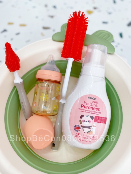 Nước rửa bình & rau quả chiết xuất thảo mộc tự nhiên K-mom Hàn Quốc dạng chai tạo bọt 500ml