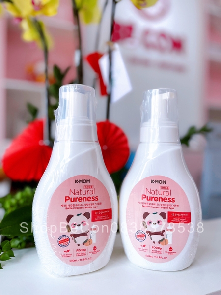 Nước rửa bình & rau quả chiết xuất thảo mộc tự nhiên K-mom Hàn Quốc dạng chai tạo bọt 500ml
