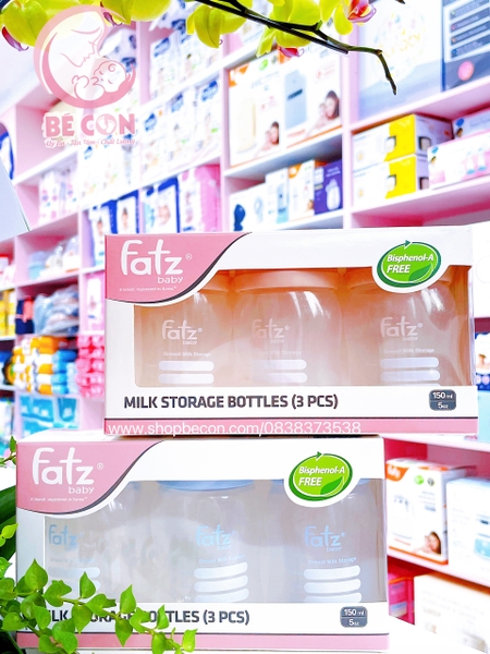 Bộ 3 bình trữ sữa Fatz 150ml