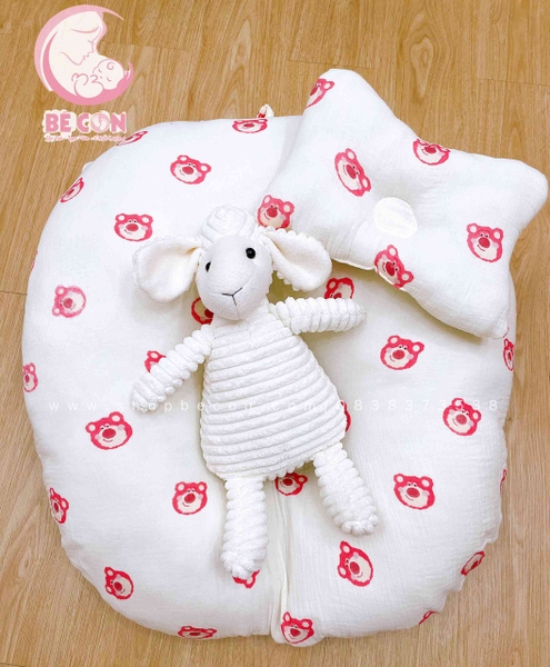 Gối chống trào ngược muslin TC tặng kèm gối mỏng