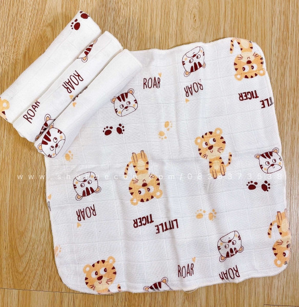 Set 5 khăn sữa sợi tre 4 lớp Cún Con