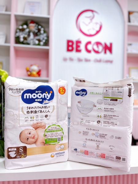 Bỉm Moony Natural ( trắng) nội địa Nhật size S