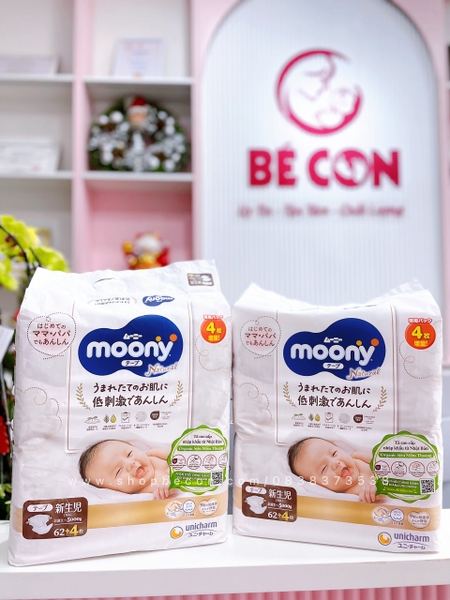 Bỉm Moony Ntural ( trắng) nội địa Nhật- dán NB