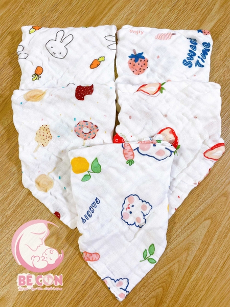 Set 5 yếm xô muslin 6 lớp