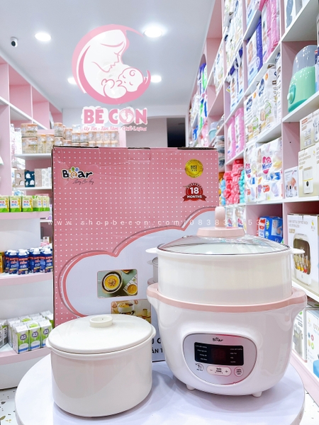 nấu cháo Bear 1.6L phiên bản Quốc Tế - Kem
