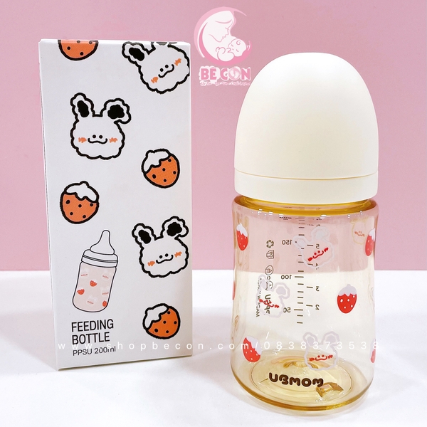 Bình Sữa UBmom Thỏ Trắng 280ml