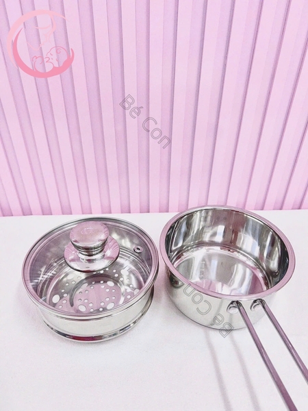 Quánh bột inox 16cm kèm xửng