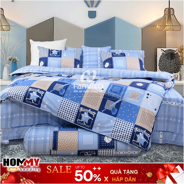 Mẫu Chăn Ga Gối Hanvico Blue Sky DLP191 vải cotton cao cấp (bán lẻ)