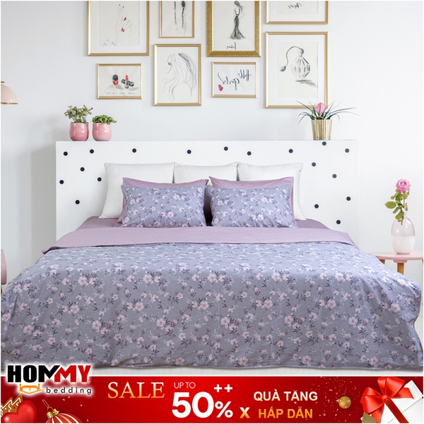 Bộ Chăn Ga Gối Hanvico Living LV35 vải cotton cao cấp