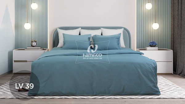 Bộ Chăn Ga Gối Hanvico Living LV39 vải cotton cao cấp