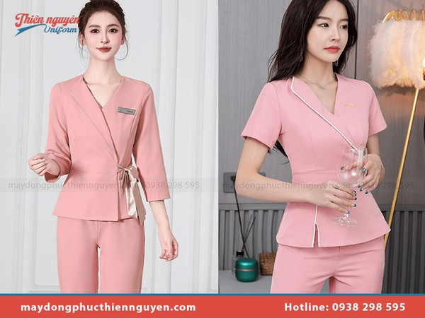 Đồng phục spa màu hồng