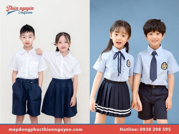 Mẫu áo sơ mi đồng phục học sinh nữ cấp 1