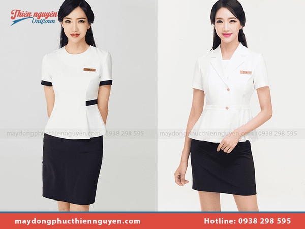 Mẫu đồng phục lễ tân nha khoa đẹp 2025