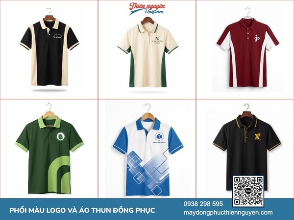 Bí quyết phối màu logo nổi bật và hài hòa trên nền áo thun đồng phục doanh nghiệp.