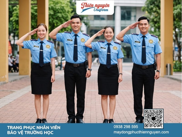 Mẫu đồng phục bảo vệ trường học, bệnh viện thân thiện nhưng vẫn uy nghiêm