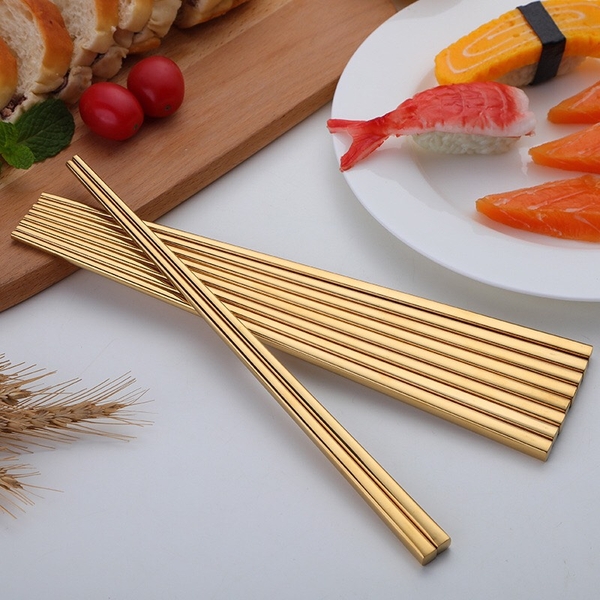 Đũa Inox, Đũa Inox #304, Đũa Cán Vuông Nhiều màu, Đũa Inox Cán Trơn