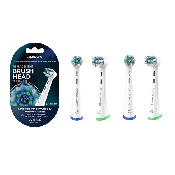 (Hộp 4c) Đầu bàn chải điện làm trắng cao cấp 9pmcare iO Extra White tương thích với Oral-B iO Series 2-10
