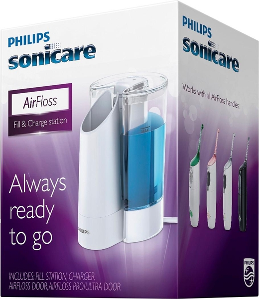 Bộ sản phẩm máy tăm nước Philips Sonicare AirFloss with Fill and Charge Station