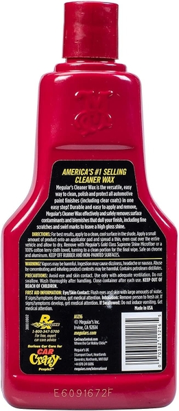 Sáp Meguiar's Wax cleaner nhập khẩu - Phủ bóng làm sạch bảo vệ sơn xe ô tô (A1214)