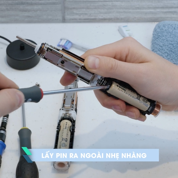 Pin nguyên bản bàn chải điện Philips Sonicare (Linh kiện chính hãng - Hàng nhập Nhật - Có ảnh hướng dẫn lắp)