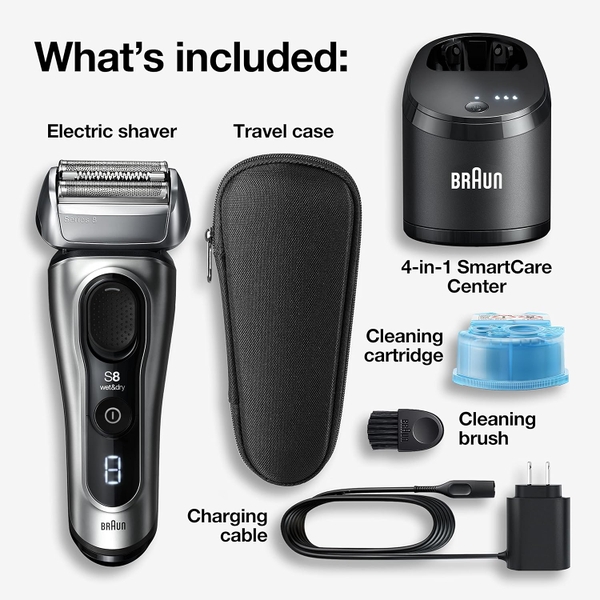 Máy cạo râu Braun Series 8 8457cc kèm bộ tỉa râu, smartcare