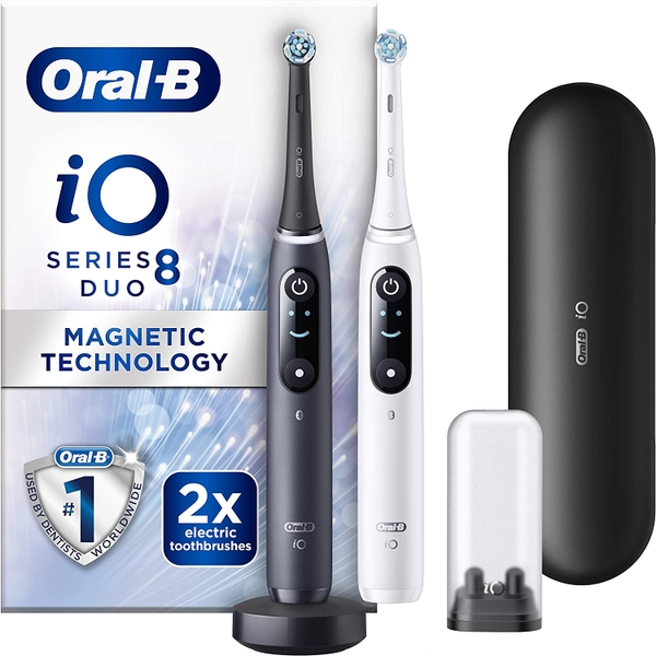 Set 2 bàn chải Oral-B iO Series 8 (Đen & Trắng)