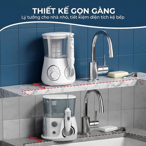 Máy tăm nước để bàn chuyên nghiệp 9pmcare F20 Power Flosser – 600ml, 10 Mức Áp Lực