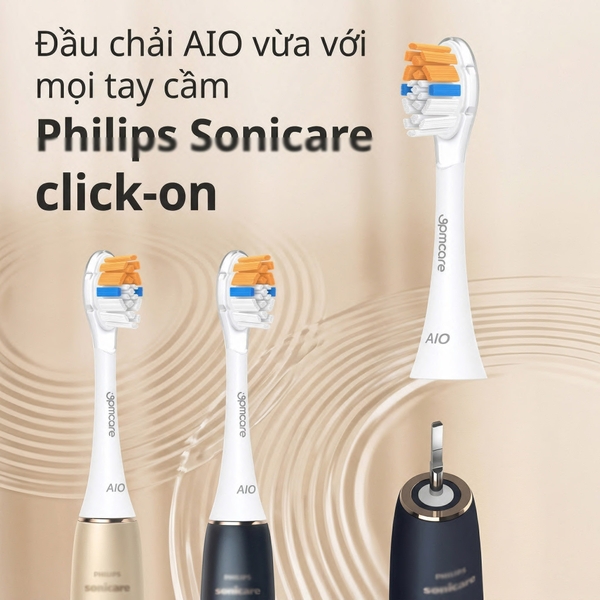 [Dùng 1 Năm] Bộ 4 Đầu Bàn Chải 9pmcare Tương Thích Philips Sonicare (2 AIO Sạch Sâu & 2 US Lông Siêu Mềm)