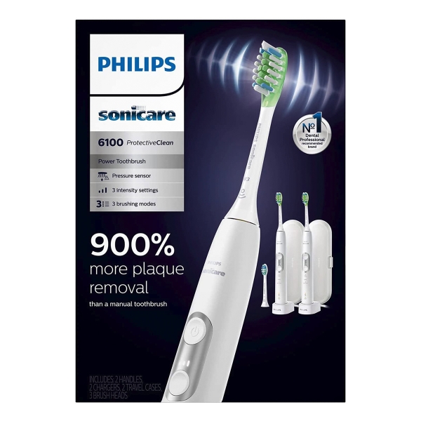 Bàn chải điện Philips Sonicare 6100 Combo 2 Chiếc (Kèm Travel Case)