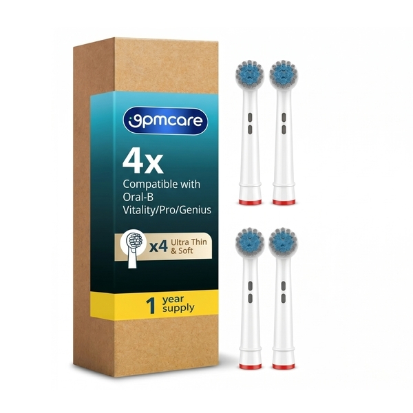 [Hộp 4] Đầu bàn chải điện 9pmcare Ultra Thin & Soft tương thích Oral-B Vitality, Pro, Genius