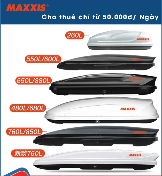 (Cho thuê) Bộ giá nóc ô tô Maxxis dạng phi thuyền (đã bao gồm thanh ngang và dụng cụ lắp đặt)