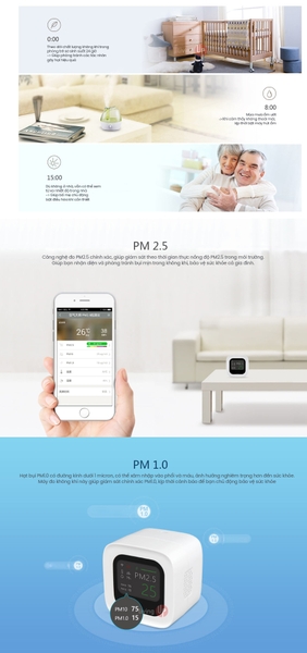 Cảm biến phòng điều hòa đo bụi mịn, nhiệt độ, độ ẩm Broadlink Wifi SN A2 (Có hỗ trợ kết nối App) đo PM2.5/PM10/PM1