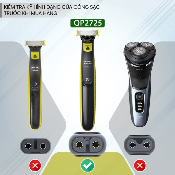 Cáp sạc thay thế cho máy cạo râu Philips OneBlade