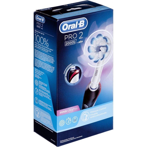 Combo 2 bàn chải điện Oral-B Pro 2 2000 Đen Trắng