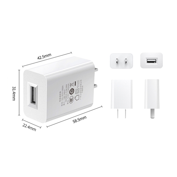 Củ Sạc 5V 1A Cổng USB Chân Dẹt – Adapter Sạc 5W Cho Bàn Chải Điện, Máy Tăm Nước, Điện Thoại, Tai Nghe
