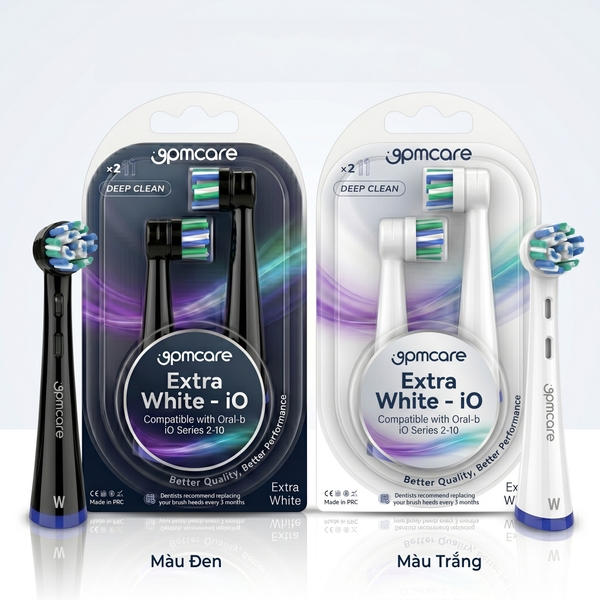 Đầu bàn chải điện làm trắng cao cấp 9pmcare iO Extra White tương thích với Oral-B iO Series 2-10 (Hộp 2c)