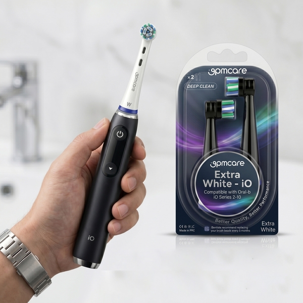 Đầu bàn chải điện làm trắng cao cấp 9pmcare iO Extra White tương thích với Oral-B iO Series 2-10 (Hộp 2c)