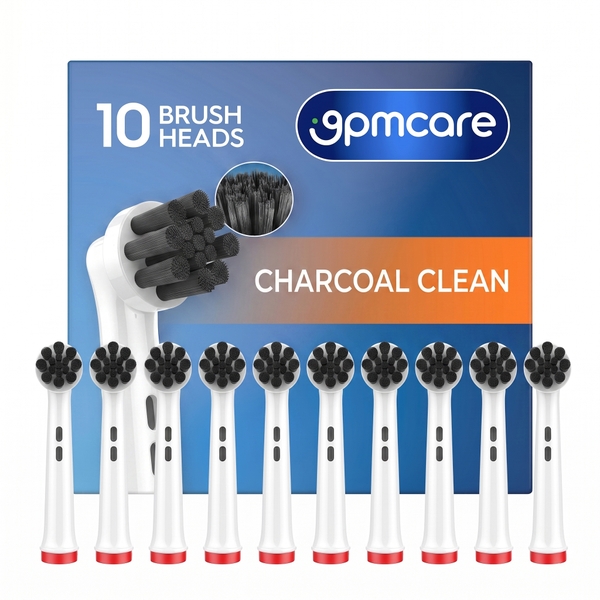 Đầu thay bàn chải điện 9pmcare Charcoal Daily Clean tương thích với Oral-B Vitality/Pro/Smart/Genius
