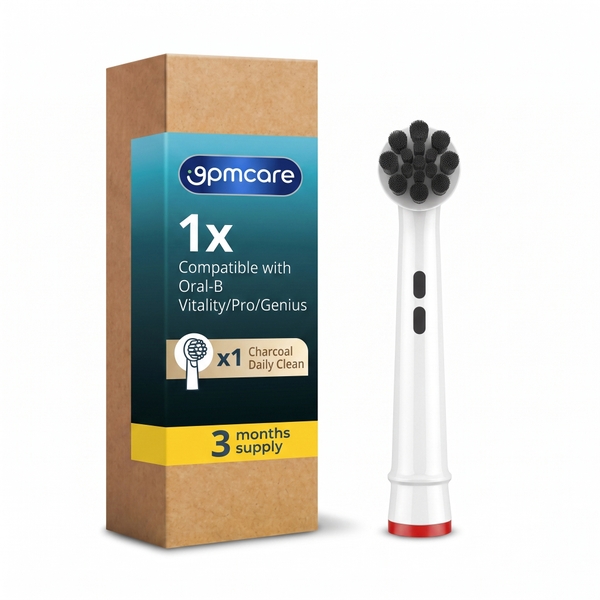 Đầu thay bàn chải điện 9pmcare Charcoal Daily Clean tương thích với Oral-B Vitality/Pro/Smart/Genius