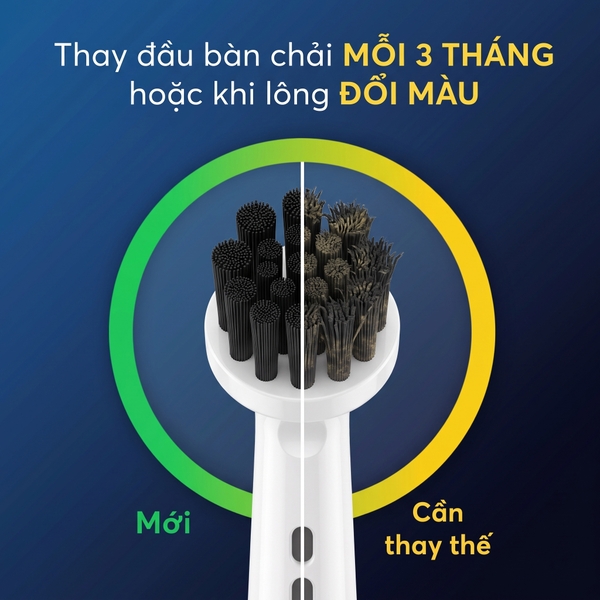 Đầu thay bàn chải điện 9pmcare Charcoal Daily Clean tương thích với Oral-B Vitality/Pro/Smart/Genius