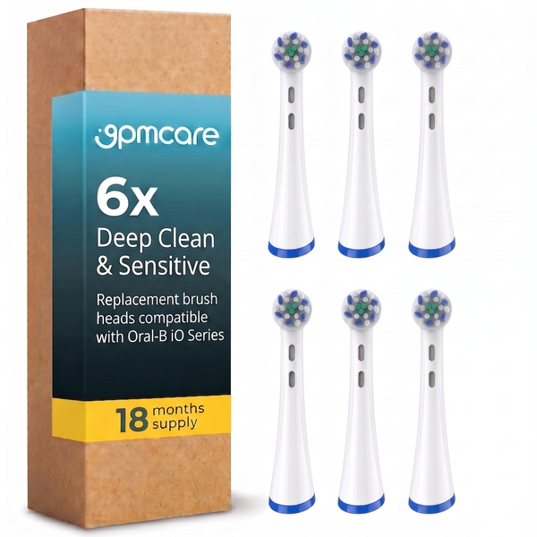 (Hộp 6) Đầu bàn chải điện 9pmcare iO Fit Deep Clean & Sensitive lắp cho Oral-B iO Series