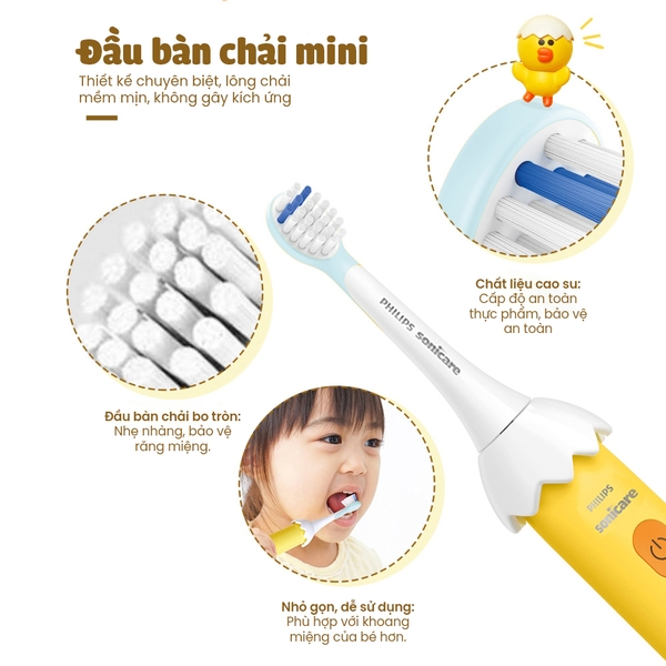 Đầu bàn chải trẻ em Philips Sonicare 2100 cho bé từ 3+ tuổi