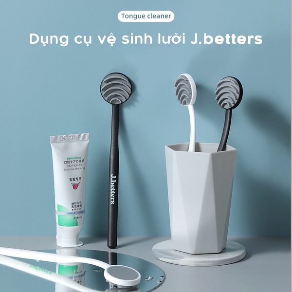 Dụng cụ vệ sinh lưỡi J.betters, cạo lưỡi Silicon hàng Nhật sạch êm