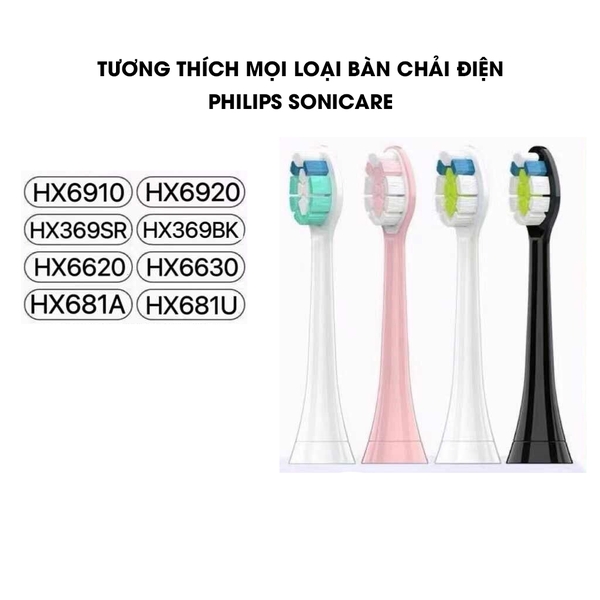 Bộ 4 chiếc đầu bàn chải điện Philips Sonicare (hàng thay thế cho mọi loại Sonicare 1100- 7700)