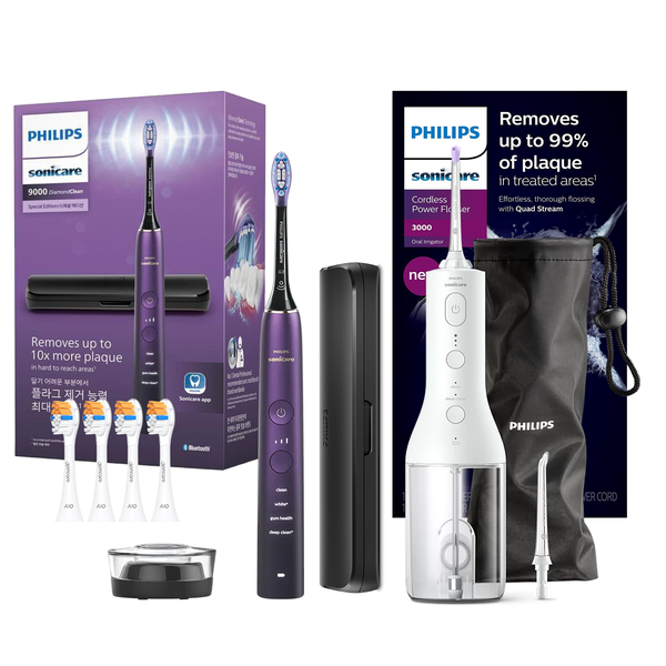 Combo bàn chải điện Philips DiamondClean 9000 HX9911 và máy tăm nước Philips HX3826/31