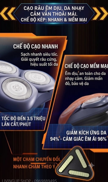 Máy cạo râu khô vào ướt Philips Shaver 3000 Series S3882/00